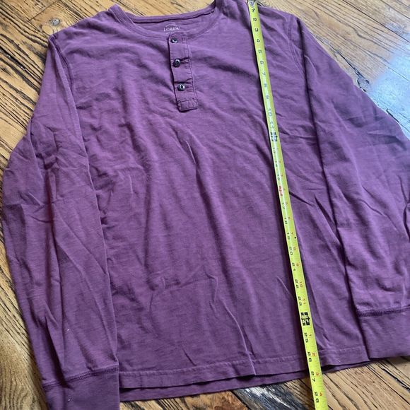 J Crew Red Henley Long Sleeve Size Large T Shirt - Picture 4 of 6